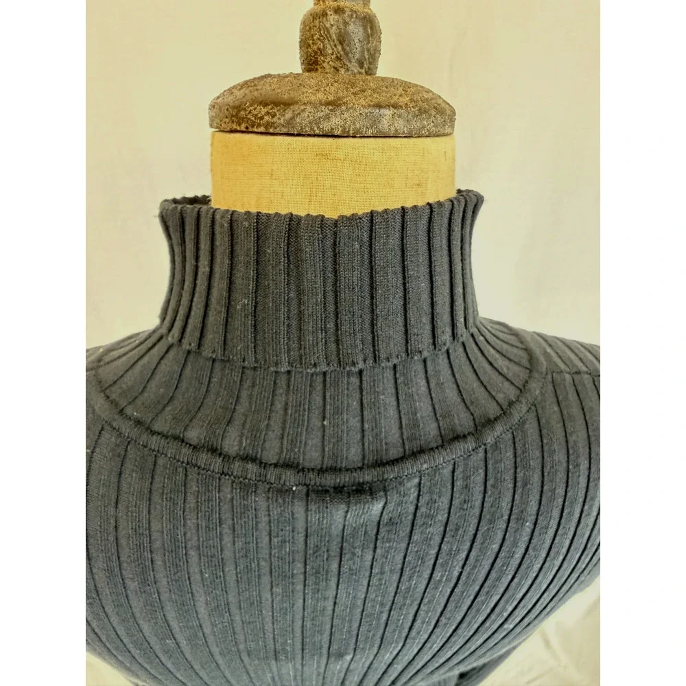 NWT Soya Concept Boutique Ribbed Knit Black Turtleneck Sweater #0424 Size XS